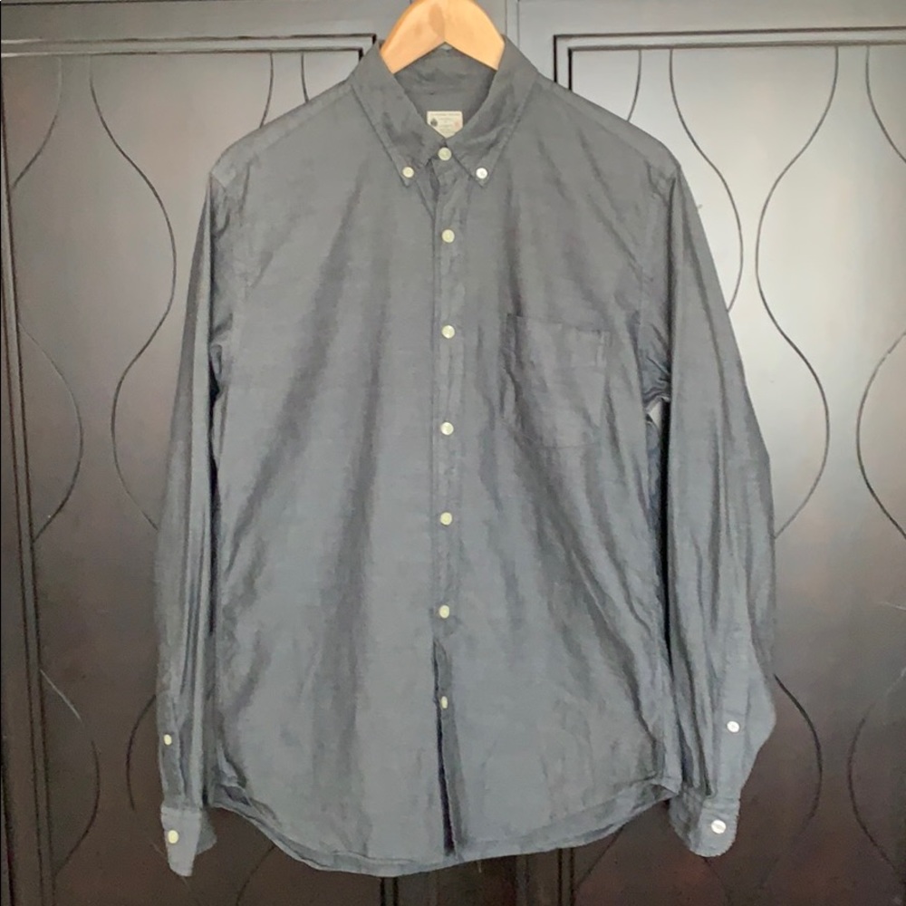 J. Crew Sunwashed Oxford Long Sleeve Shirt Gray